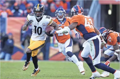  ?? MATTHEW EMMONS, USA TODAY SPORTS ?? Steelers wide receiver Martavis Bryant had to sit out the entire 2016 season because of a drug suspension. He has been conditiona­lly reinstated.