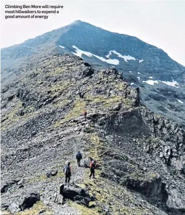  ??  ?? Climbing Ben More will require most hillwalker­s to expend a good amount of energy