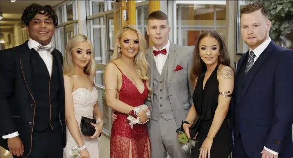  ??  ?? Michael McMahon, Lorena Radu, Jade McAteer, Eric Carroll, Julia Radu and Ben Melia at the St Kilians Debs.