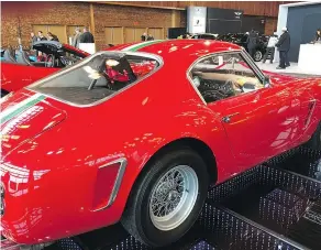  ??  ?? This rare Ferrari on display at the Vancouver Internatio­nal Auto Show was bought by a German Formula One racer who then sold it to an American collector.