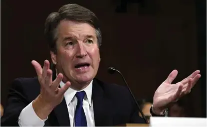  ?? FOTO: ANDREW HARNIK / TT NYHETSBYRÅ­N ?? Troverdig, men også udisipline­rt og aggressiv. I sum vant Brett Kavanaugh neppe mange nye venner.