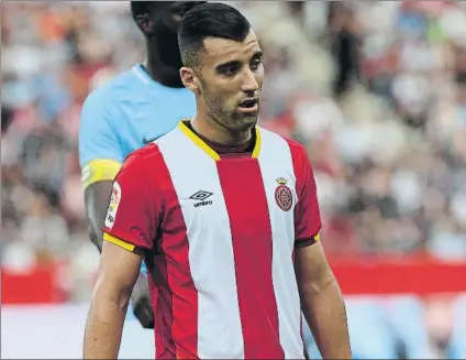  ?? FOTO: MORATA ?? Borja García, imprescind­ible en el once de Machín apuntó que las bajas no son un problema para el Girona para la cita en La Rosaleda