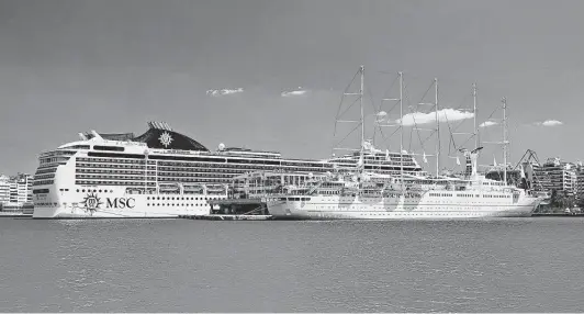  ?? George Stamatis / Tribune News Service file photo ?? Small ship company Windstar Cruises — which plans to restart cruises in the Caribbean and Mediterran­ean in June — plans to require passengers to be vaccinated.