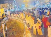  ?? HT PHOTO ?? The MBBS students holding a candle light march against the bond policy in Rohtak on Wednesday.