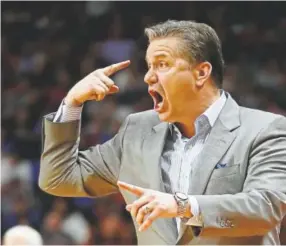  ?? Ezra Shaw, Getty Images ?? Coach John Calipari and his Kentucky Wildcats have by far the best pedigree of the teams remaining in the South Regional, where the remaining seeds are five, seven, nine and 11 heading into Thursday’s Sweet 16 games in Atlanta.