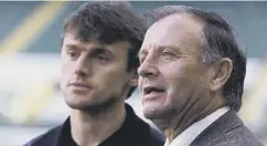  ??  ?? 0 Lubomir Moravcik with Dr Jozef Venglos after signing for Celtic