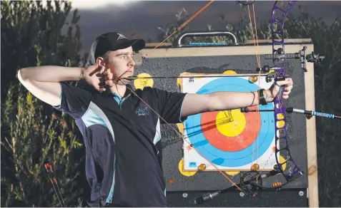  ??  ?? STRAIGHT SHOOTER: Promising junior archer Jakob Wray.
Picture: PETER RISTEVSKI