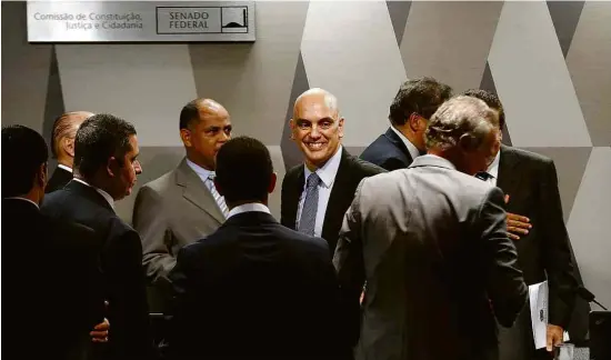  ?? Pedro Ladeira - 21.fev.17/Folhapress ?? Alexandre de Moraes, então candidato a uma vaga no Supremo, em dia de sabatina no Senado, em 2017