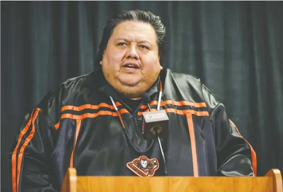  ?? AZIN GHAFFARI ?? The work of Tyler White, CEO of Siksika Health Services, to protect the health of nation members has been praised by the province’s chief medical officer, Dr. Deena Hinshaw.