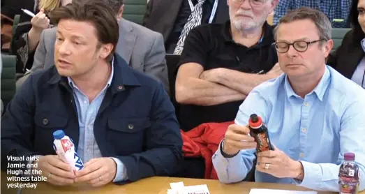  ?? ?? Visual aids: Jamie and Hugh at the witness table yesterday