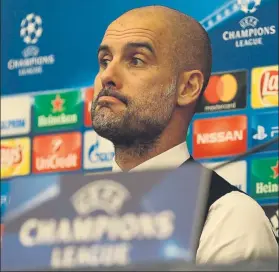  ?? FOTO: EFE ?? Guardiola afronta con motivación el encuentro contra el Nápoles