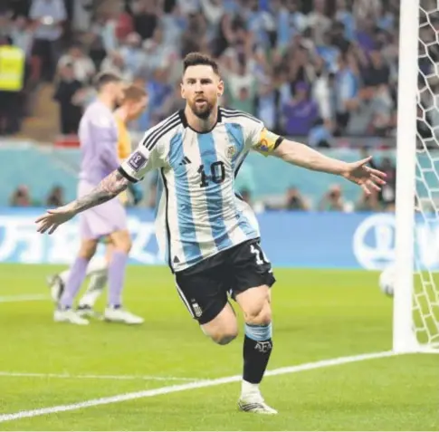  ?? // REUTERS ?? Messi celebra su gol ante Australia