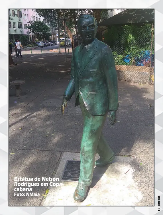  ?? Foto: NMaia ?? Estátua de Nelson Rodrigues em Copacabana