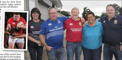  ??  ?? Rosie Bennett, Timmy O’Brien, Noel Bennett, Liz Bennett and Gary Power at the rugby club.