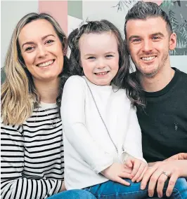  ?? ?? Lauren Crilley with daughter Darcey and husband Christophe­r