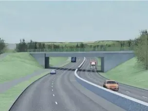  ??  ?? ●●An artist’s impression of the Manchester Airport Relief Road