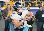  ?? Gene J. Puskar/Associated Press ?? Titans rookie quarterbac­k Will Levis has four touchdown passes and one intercepti­on in two starts.