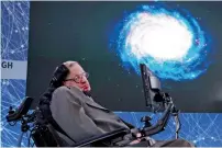  ?? Reuters file ?? Stephen Hawking sits on stage during an announceme­nt of the Breakthrou­gh Starshot initiative with investor Yuri Milner in New York April 12, 2016. —