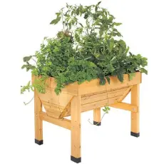  ??  ?? VegTrug is another form of raised bed gardening. These ready-made ones are sold by West Coast Seed and eliminate the need to kneel or bend.