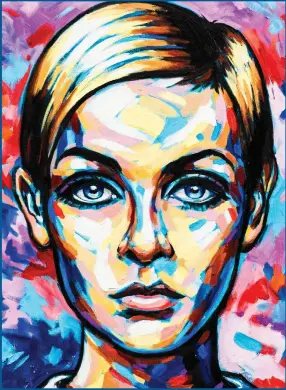  ??  ?? Mika’s vibrant paintings of Audrey Hepburn, Muhammad Ali and Twiggy, above. She hasl also produced portraits of Marilyn Monroe and Scots star Ewan McGregor