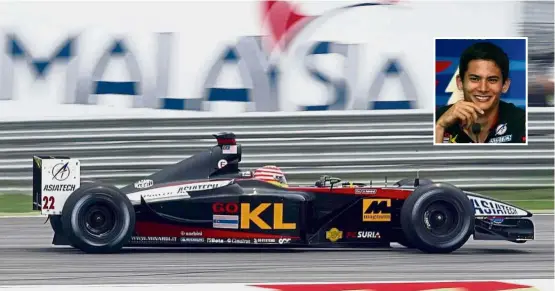 ??  ?? One and only: Alex Yoong will be remembered as the only Malaysian to ever compete in the F1 championsh­ip in 2002.