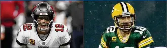 ?? AP PHOTOS ?? Tampa Bay quarterbac­k Tom Brady.
Green Bay quarterbac­k Aaron Rodgers.