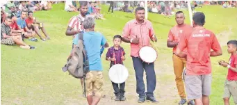  ?? Picture: BALJEET SINGH ?? Labasa fans swing into celebratio­n at the Courts IDC in Nadi yesterday.