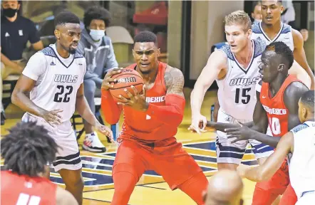  ?? PHOTOS COURTESY UNM ATHLETICS ?? Bayron Matos arrived on the UNM campus in December 2019 and had a disappoint­ing freshman season in 2020-21. He entered the NCAA transfer portal after the season.