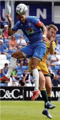  ??  ?? Liam Hogan in action against Hartlepool United at the weekend