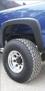  ??  ??  If you’re looking for a truck sporting 20’s, look elsewhere. Chance keeps things old-school with a set of 16x10-inch Series 1069 wheels from Pro Comp. The job of finding traction is left to 315/75R16 General Grabber AT2 tread.