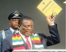  ??  ?? President Mnangagwa yesterday launched the Zimbabwe National Trade Policy and National Export Strategy Policy at the 2019 ZimTrade Exporters’ Conference at the ZITF in Bulawayo. — (Picture by Eliah Saushoma)