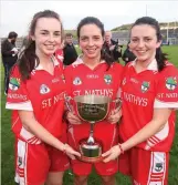  ??  ?? Carol, Ann Marie and Kathleen Coleman after Nathy’s won the Championsh­ip last season.