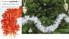  ?? ?? Ecotinsel garlands are 100% recyclable. Buy from ecotinsel.co.uk