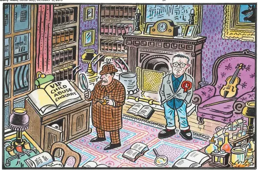  ??  ?? ‘I hold no brief for Scotland Yard, my dear Watson, but YOU must resign!’ To order a print of this Paul Thomas cartoon or one by Pugh, visit Mailpictur­es.newsprints.co.uk or call 020 7566 0360.