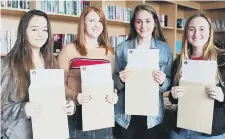  ??  ?? Southmoor Academy pupils celebratin­g their GCSE results.