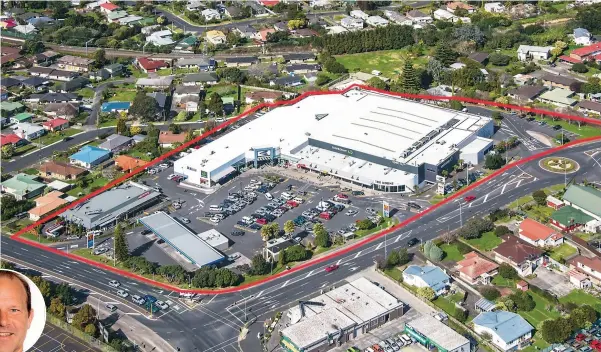 ??  ?? West Auckland’s Kelston Mall has sold for $43.4 million. Inset left, Ryan Johnson of Bayleys.