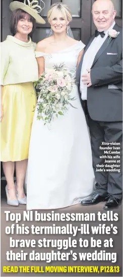  ??  ?? Xtra-vision founder Ivan
McCombe with his wife
Joanne at their daughter Jade’s wedding