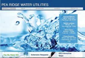  ??  ?? The home page for the city’s Water Department pearidgewa­ter.com now has, in addition to links to pay a bill and seek an extenstion, but also GIS interactiv­e maps with many layers providing extensive informatio­n. It is not the same site as found at cityofpear­idge.com/water.