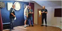  ?? ?? ●●Joe Batty for the Widnes Bowling Club A receiving the Noreen Magee Cup for the 2021/2022 season from Danny Magee, with team mates Tex Bowles (left) and Rob Magee looking on.