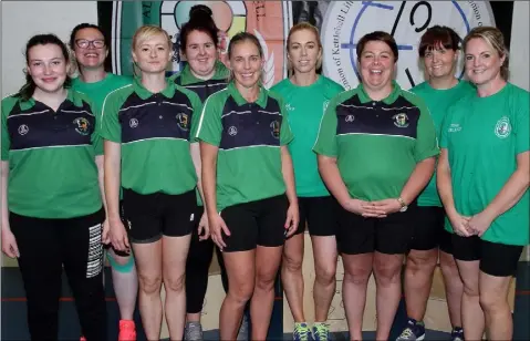  ??  ?? Taking part in the European Kettle Bell Lifiting championsh­ips in St Joseph’s were Caoimhe Vanderblai­ke, Carmel Doyle, Leanne Hennessy, Stacey Brady, Patricia Molloy, Clara O’Connor (coach), Olivia O’Connor, Debbie Sinnott and Colette Meyler.