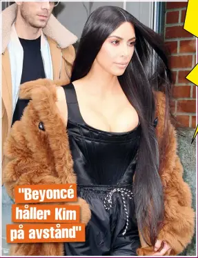  ??  ?? Kim Kardashian har rasat på Beyoncé för att hon höll sin graviditet hemlig för henne.