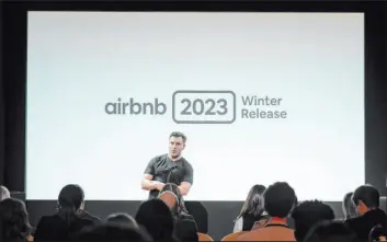  ?? Carla Torres The Associated Press ?? Airbnb co-founder and CEO Brian Chesky says about 90 percent of the top 200 markets where Airbnb does business now have regulation­s for short-term rentals.