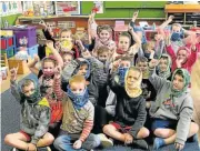  ?? Picture: FREDLIN ADRIAAN ?? DOING THEIR BIT: Verkenner Primary Grade R pupils supported the Sunflower Foundation by buying topes to raise awareness last month