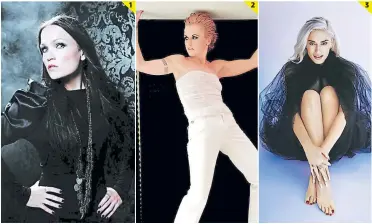  ??  ?? (1) Tarja Turunen, la exvocalist­a de Nightwish, recibió a la cigüeña en 2012. (2) Dolores O’Riordan (The Cranberrie­s) también es una de las madres del rock. (3) Gwen Stefani, la exlíder de No Doubt, es madre de tres hijos.