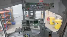  ?? ?? The cockpit of the Airlander 10 prototype at the Hybrid Air Vehicles centre in Bedford, England.