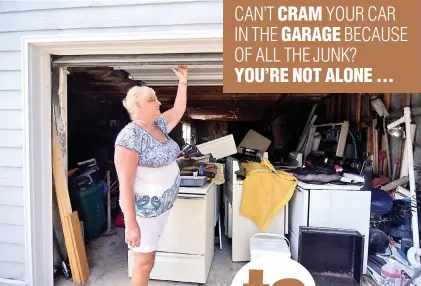  ?? Staff Photos by Angela Lewis Foster ?? Katie Myers closes a garage door at her Harrison home.