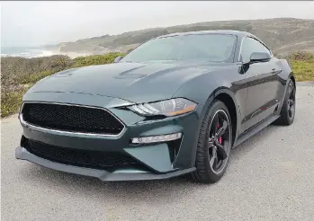  ?? PHOTOS: NEIL VORANO ?? The 2019 Ford Mustang Bullitt is offered in Dark Highland Green similar to the original 1968 Mustang that Steve McQueen drove in the famous film.