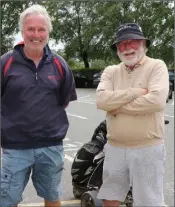  ??  ?? Dan Jordan and Des Kehoe ready for a round of golf at Enniscorth­y.