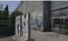  ?? Photograph: Nasser Nasser/AP ?? The original location of the missing Banksy mural in the occupied West Bank.