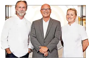  ?? ?? fiRST gLimpSE: Anna Haugh makes her debut in her new Masterchef whites alongside long-standing judges Marcus Wareing and Gregg Wallace